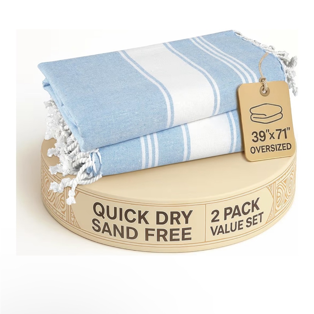 LANE LINEN Beach Towels for Women, 2 Pack Large Beach Towels Oversized